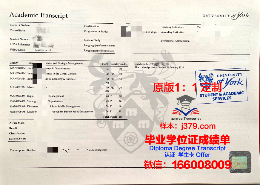 约旦科技大学毕业证(约克大学毕业信)